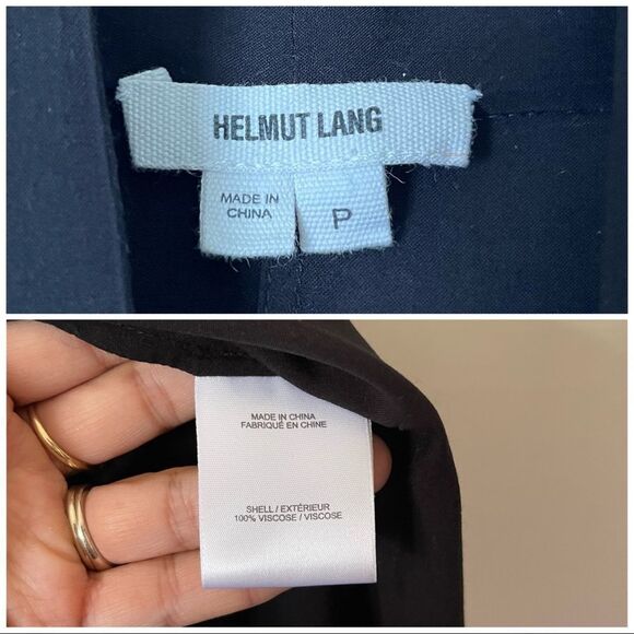 Helmut Lang Black sleeveless button down tunic blouse preowned size Petite - Picture 6 of 6